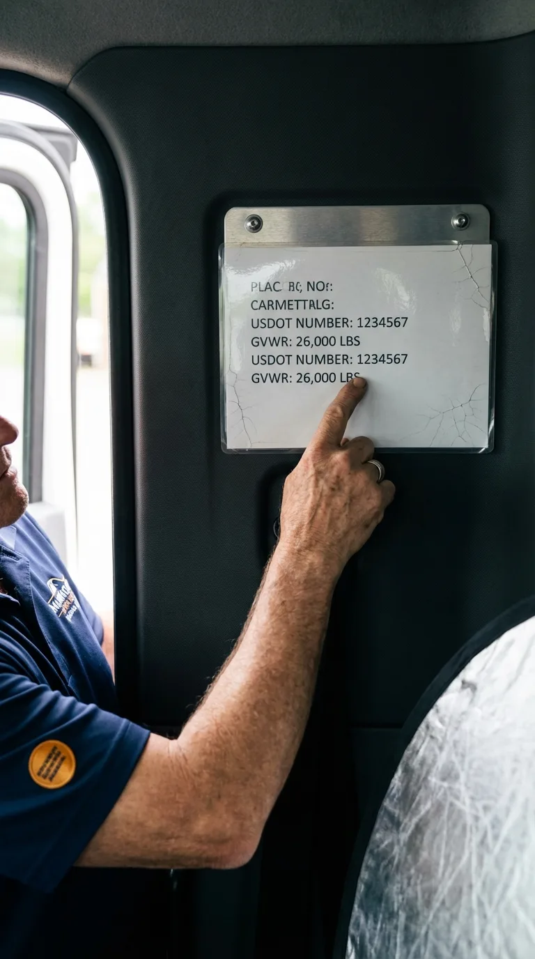 USDOT licensing placard verification in Auburn